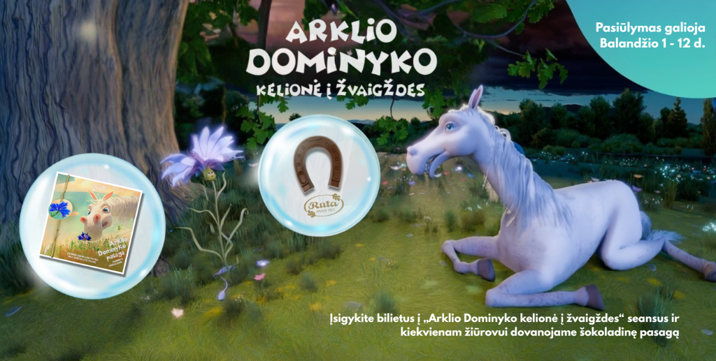 „Velykų atostogos vaikams“ „ką veikti su vaikais Vilniuje“ „VR patirtis“ „virtualios realybės filmas“ „Arklio Dominyko kelionė į žvaigždes“