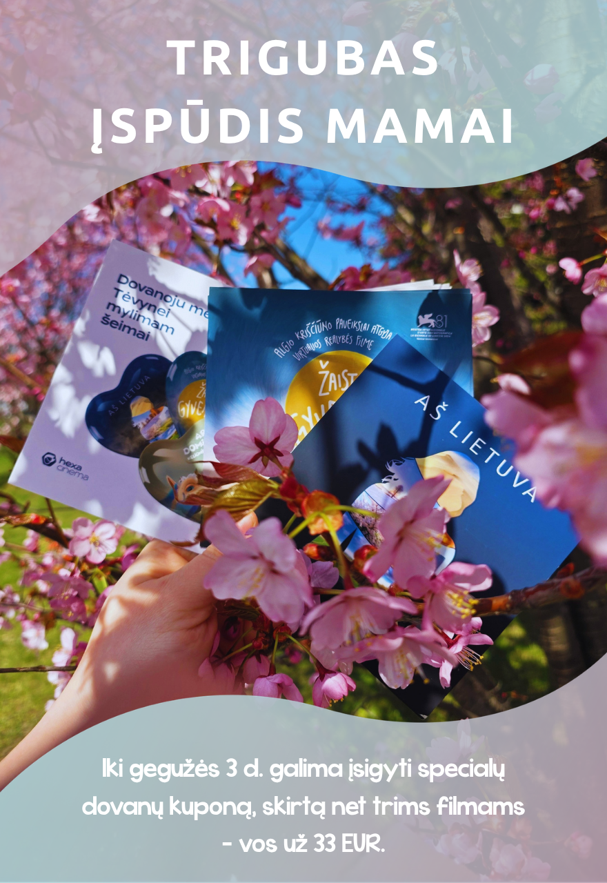„dovanų kuponas mamai Vilniuje Kaune Klaipėdoje Šiauliuose Panevėžyje – 3 filmai už 33 €“